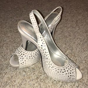 Silver high heels